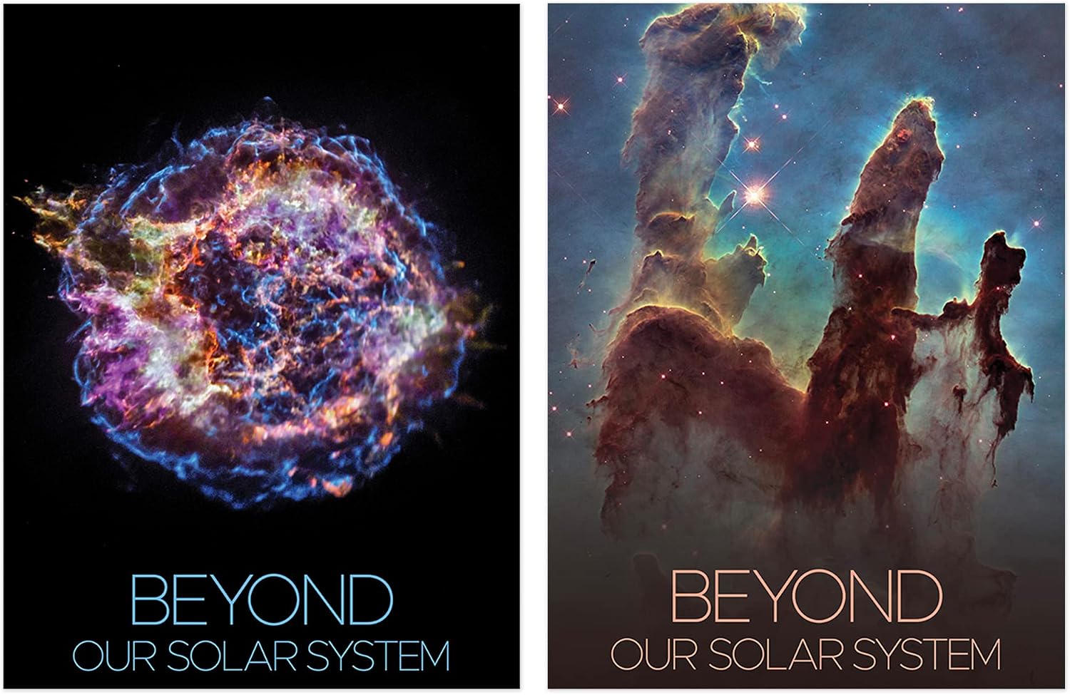 NASA Beyond Our Solar System Pillars Creation Milky Way Spiral Galaxy Supernova Pacman Nebula Wall Art Print Poster Pack of 6
