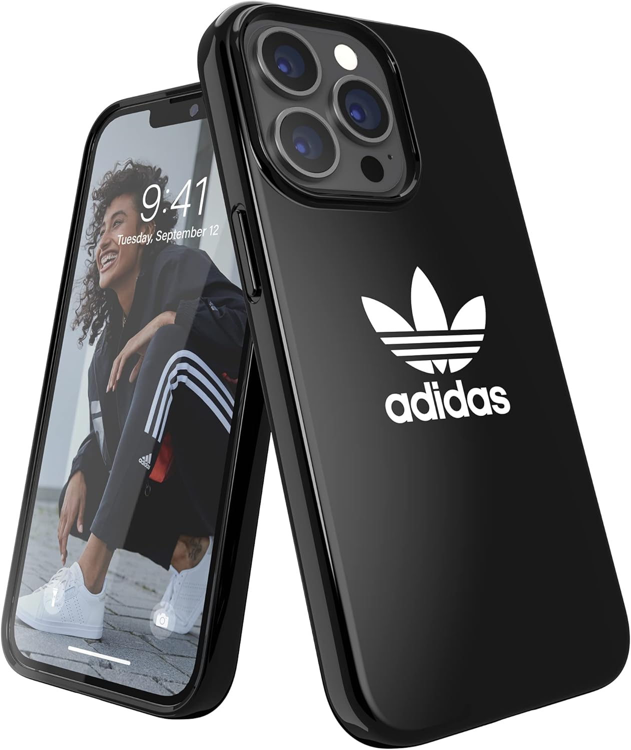 adidas Designed for iPhone 13 Pro 6.1 Case, Drop Resistant Case, Raised Edges, Original Case, Black