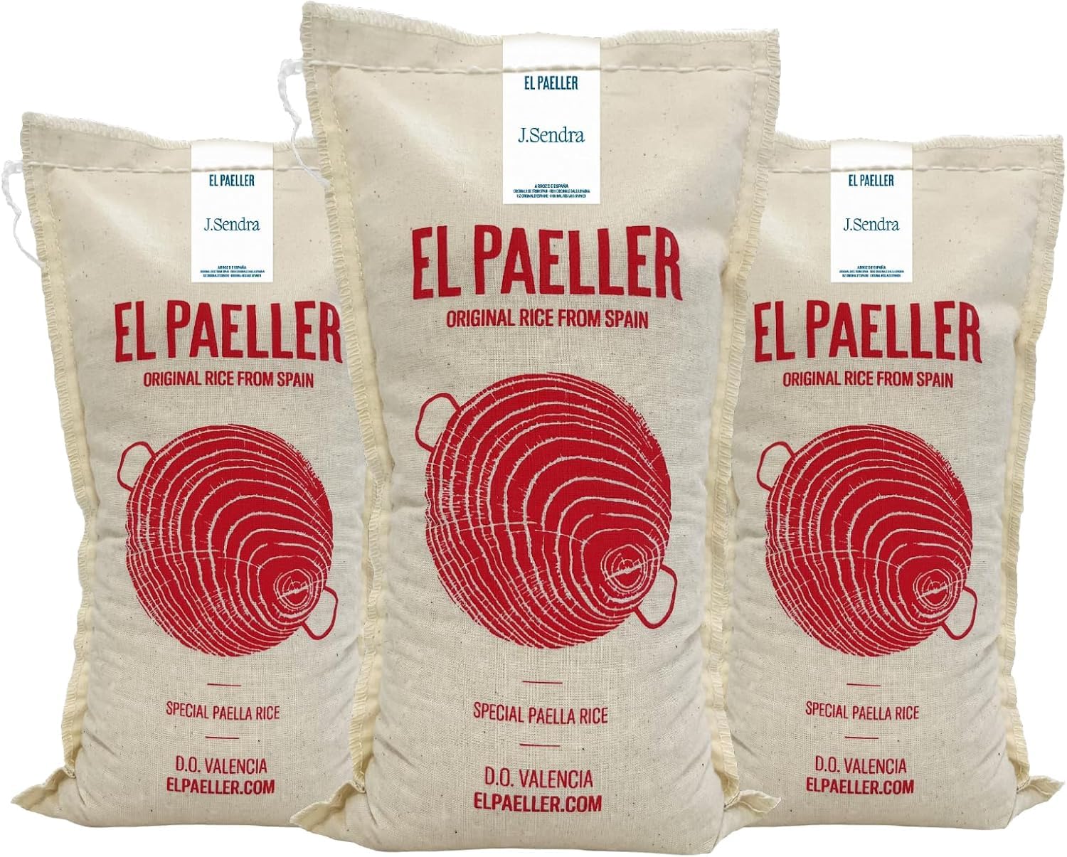 El PAELLER - Arroz J. Sendra D.O. Valencia | Máxima Absorción de Sabor para Paellas y Arroces Melosos | Pack de 3 uds. de 1 kg