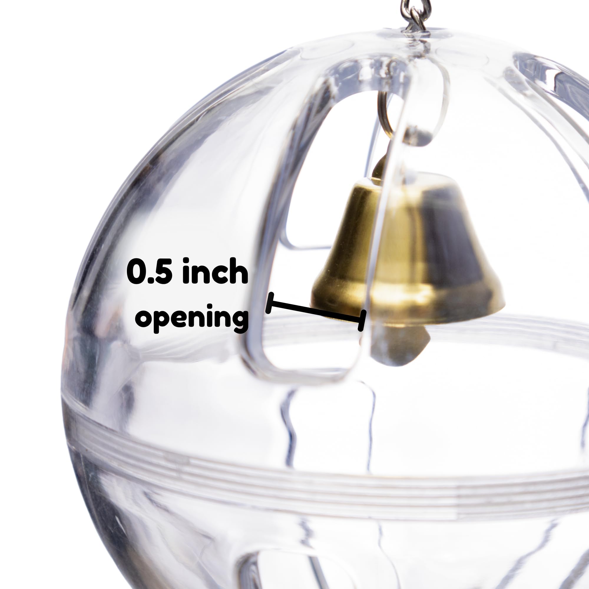 Lovely Little Flyers Bird Foraging Ball Toy, 3.5 Inch, Interactive Hanging Treat Dispenser & Enrichment Toy for Cockatiels, Parrotlets, Parakeets, Small Parrots, and Doves, Forage Toy for Parrots - image 5