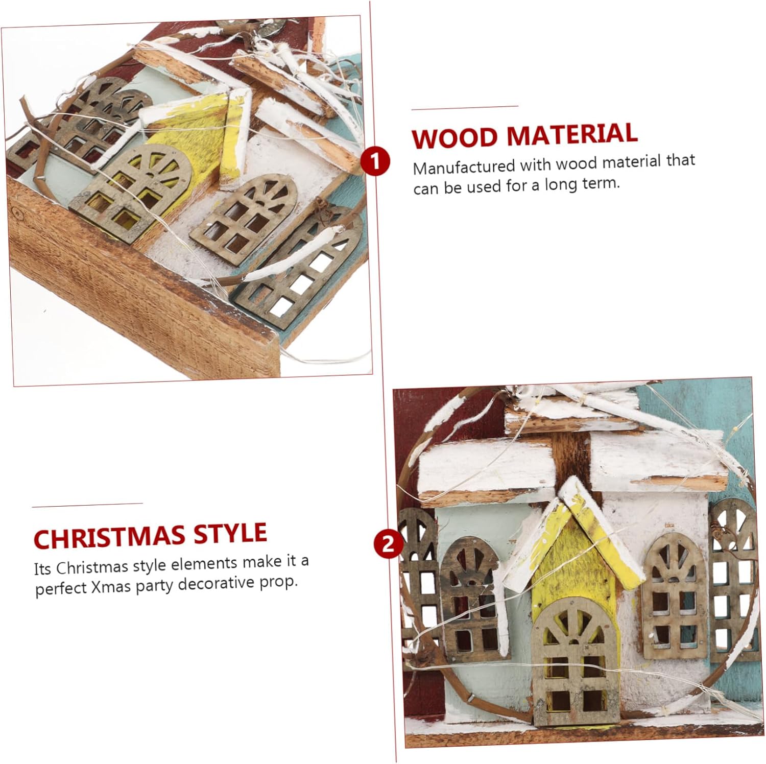 PRETYZOOM 1pc Mini House Decor for Christmas Cute Xmas Desktop Ornament for Holiday Home Decoration Charming House Display for Festive Celebration