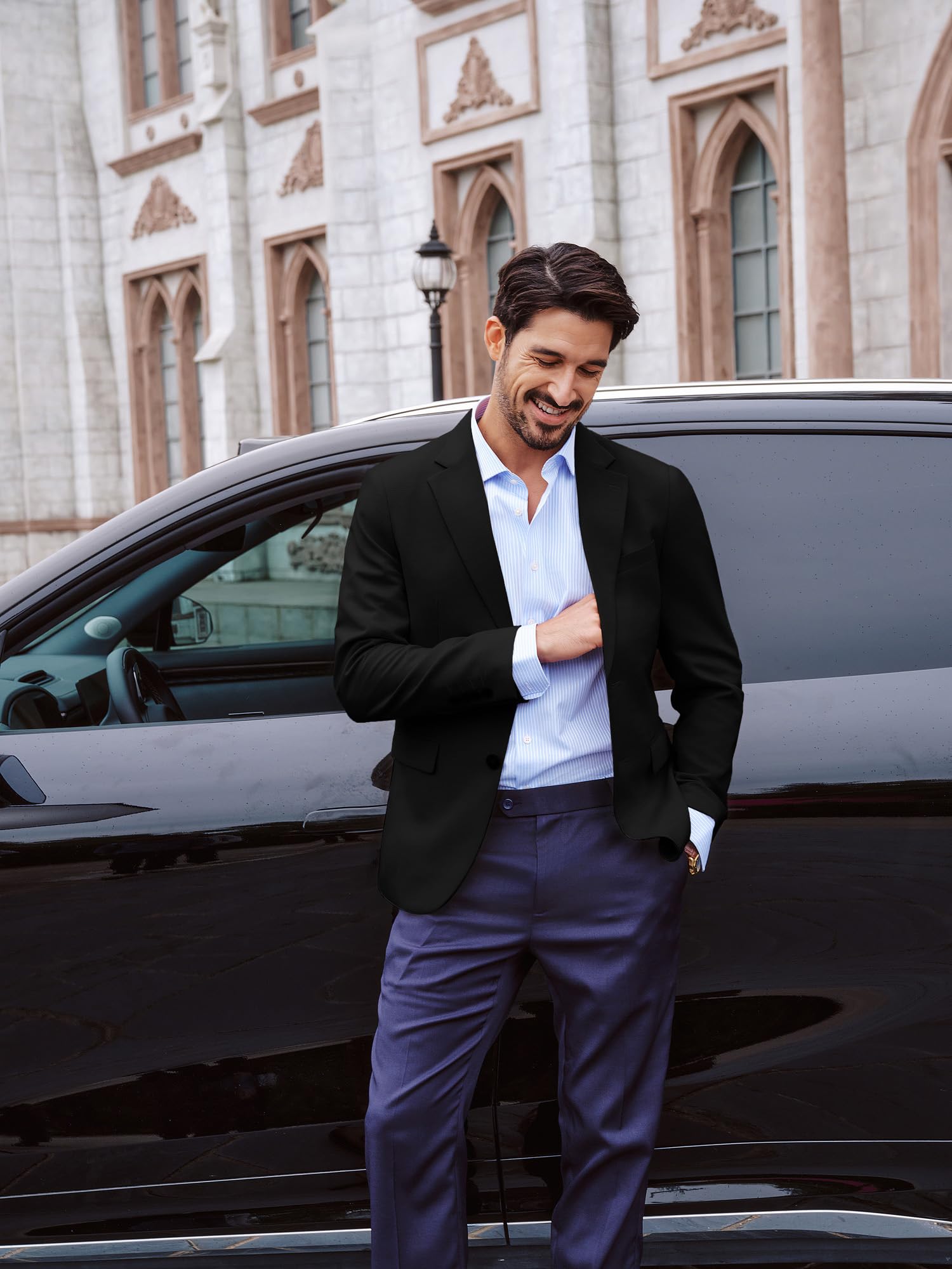 PJ PAUL JONES Sakko Herren 2 Knöpfe Sommer Sakko Sportlich Leinen Blazer