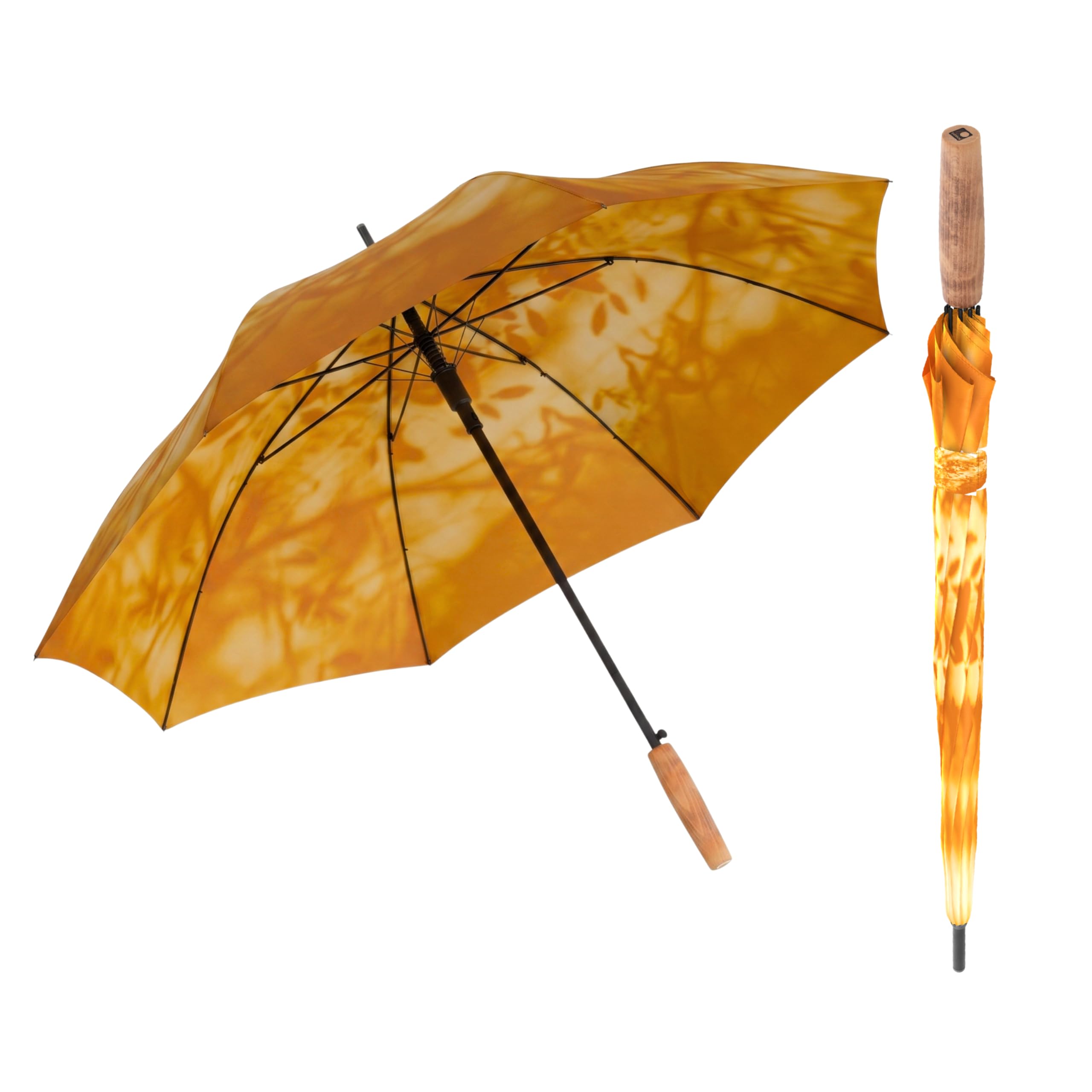Knirps umbrella Timber Stick Fashion Automatic Breeze Amber orange