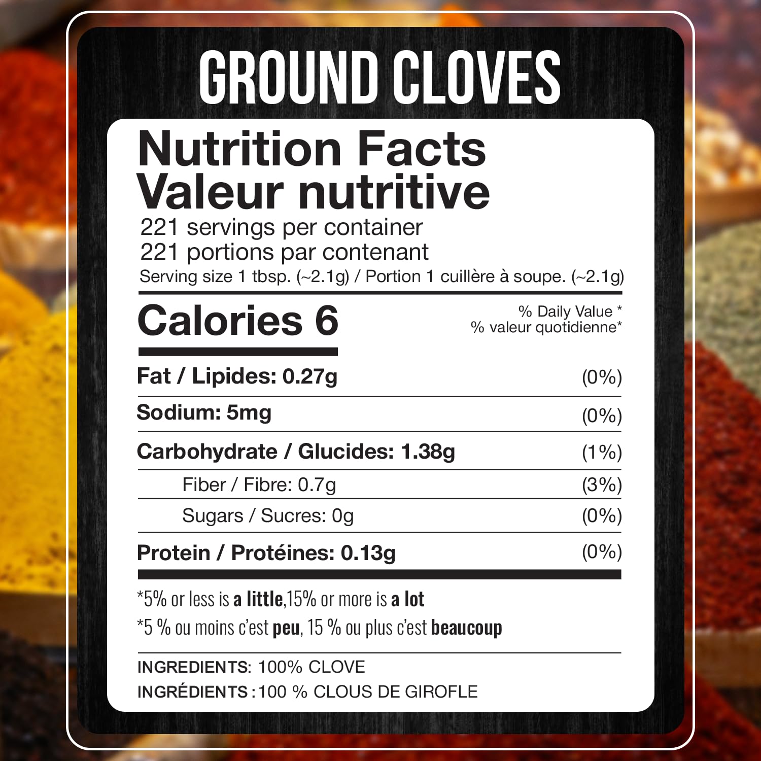 Fresh Finest Ground Clove 12.69 oz & Nutmeg Powder 17.63 oz Bundle - Premium Spice for Cooking and Baking, Kosher & Non-GMO. Perfect for Sweet, Savory Recipes & Beverages. image 2