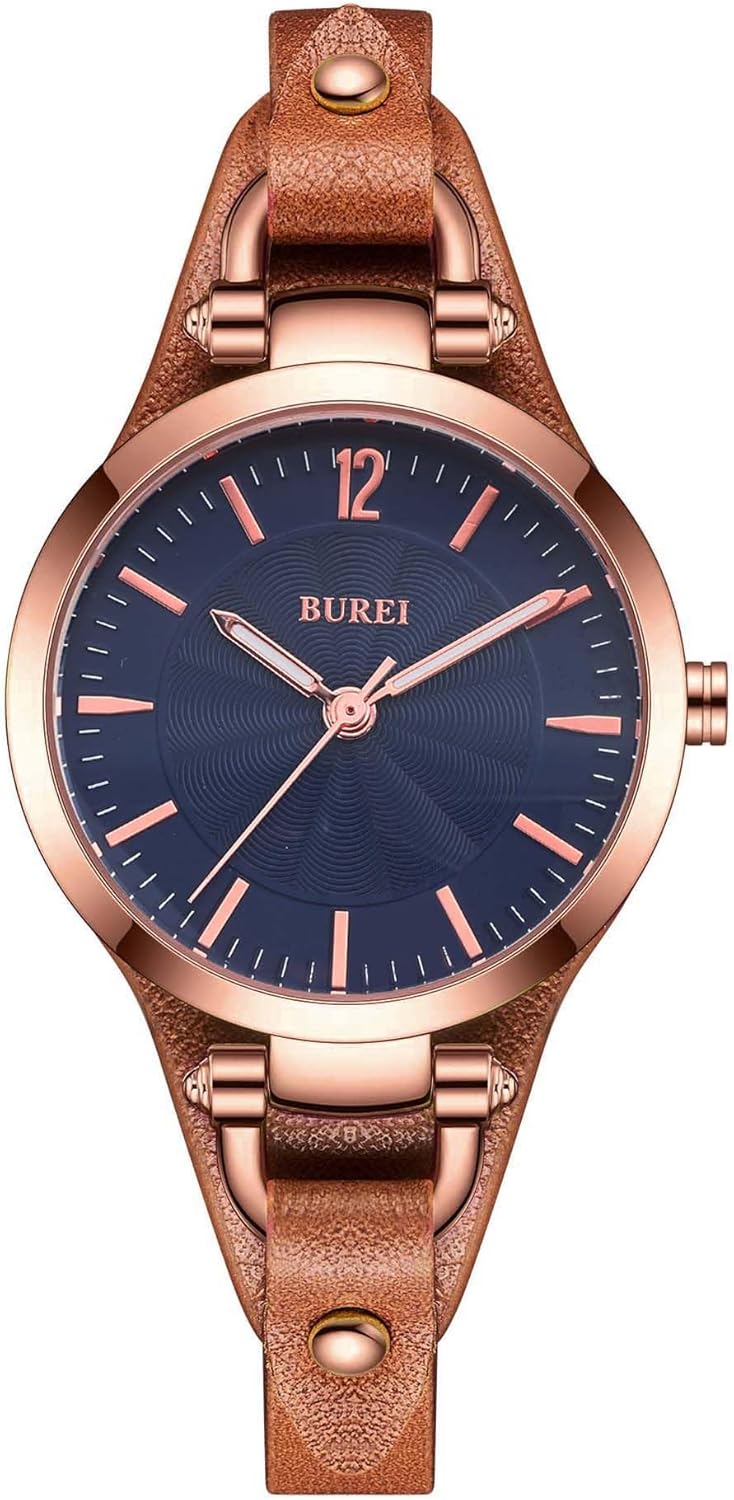 BUREI Women Watches Simple Leather Strap Watch Luxury Quartz Watches Small Thin Ladies Watch Bracelet Band Wristwatch Relogio Feminino - Image 2