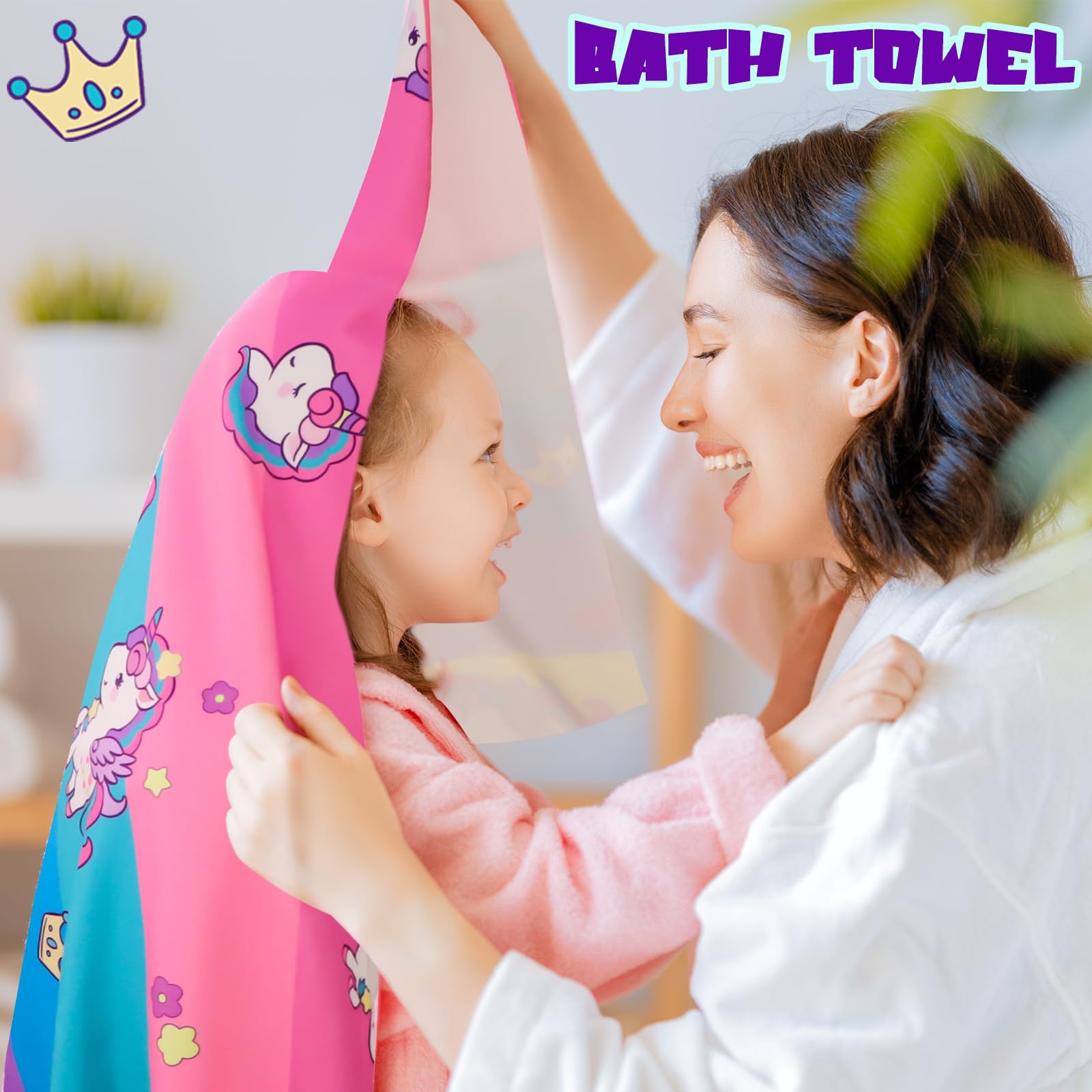 Serviette De Plage Licorne Enfant 150x75cm - Microfibre Rapide Séchage - Plage, Piscine, Voyage