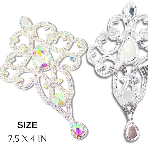 Miniatura 9 de PEARLY JUN Parches de apliques de cristal con diamantes de imitación para bricolaje, con cuentas, ropa de costura para cinturón de boda,