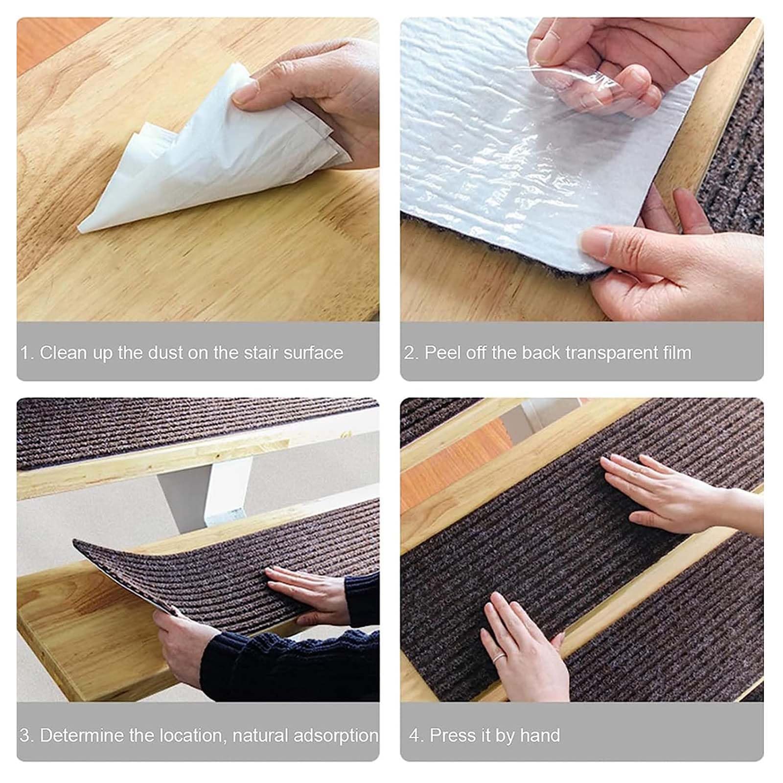 Lot de 15 tapis d'escalier autocollants antidérapants pour la maison, les enfants et les animaux domestiques, décoration d'escalier