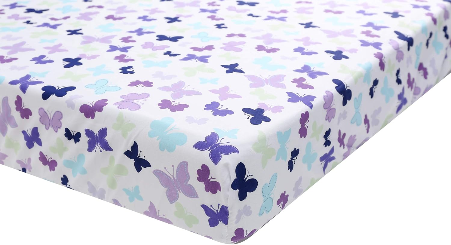 Embroidery Purple Butterfly Nursery Crib Sheet Baby Butterfly Themed Fitted Sheet Baby Gift Idea