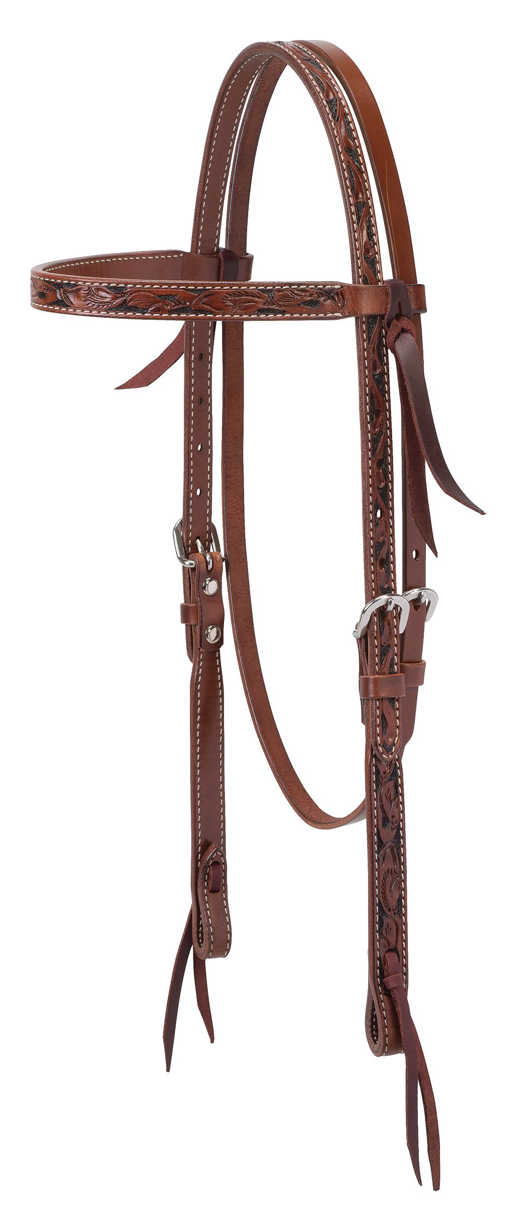 Turquoise Cross Floral Carved Brow Band Headstall