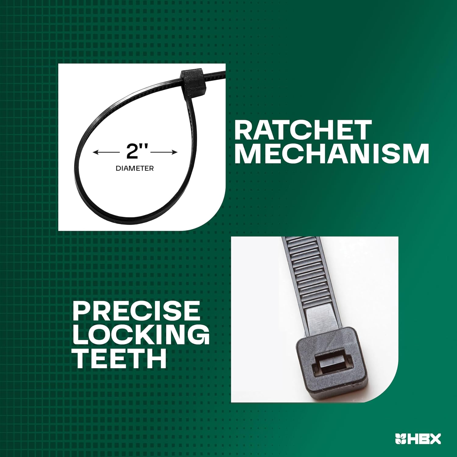 Multiuse Cable Tie 8 Inch, Heavy Duty, Nylon 6/6, 50 lb. Tensile Strength, Precise Locking Teeth, Ratchet Mechanism, 1000pc