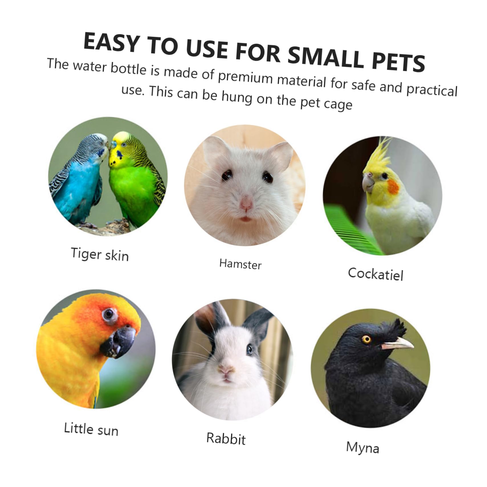NOLITOY 6pièces Abreuvoir Suspendu Plastique pour Animaux Fontaine Eau pour Et Rongeurs Bouteille Hydratation pour Hamsters Et Petits Animaux