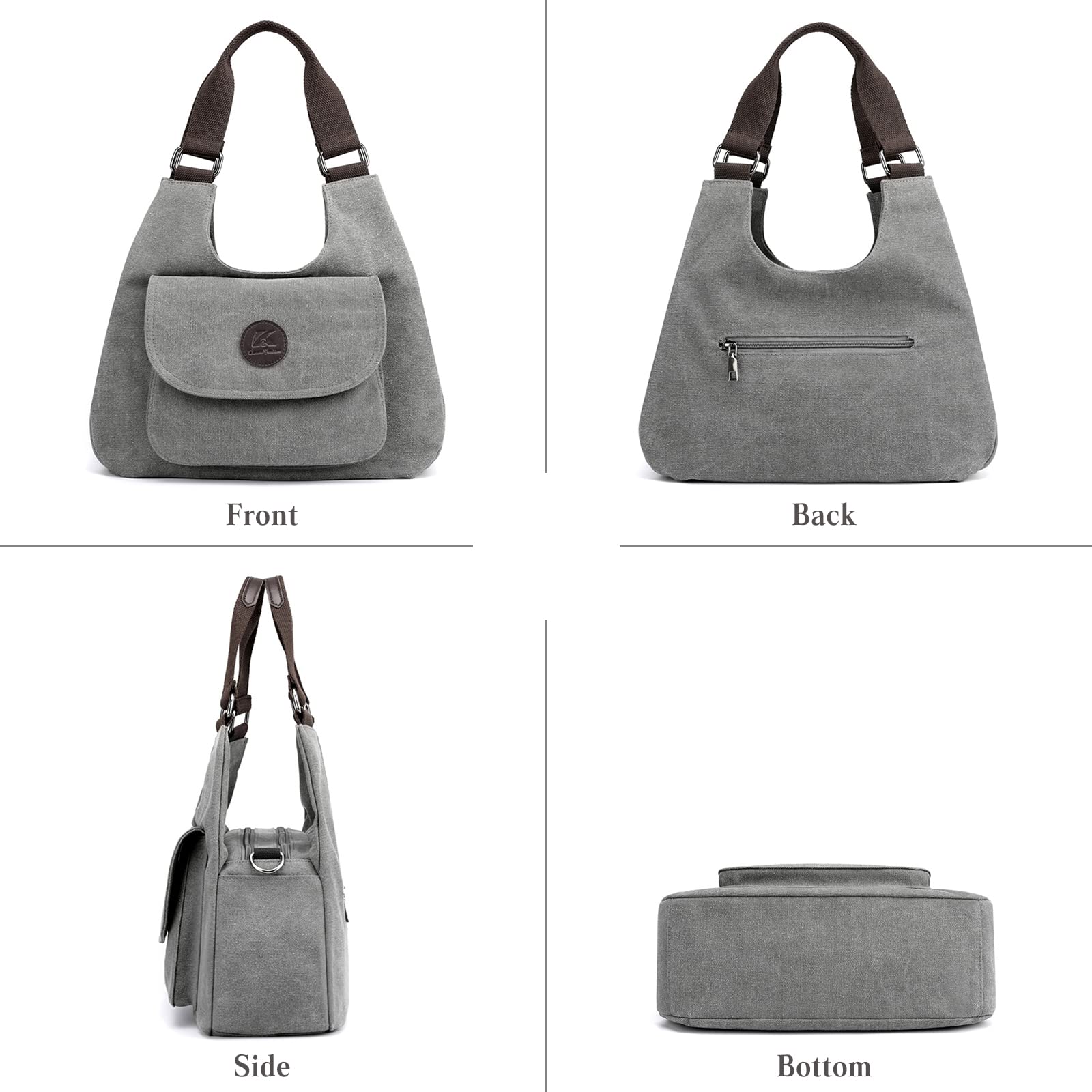 CORIOS Retro Bolsos de Mano para Mujer Casual Bolsa para Las Axilas Bolsos de Hombro Bolso Shopper Multifuncional Bolso Tote Bolsa de Ocio para Compras Viajes Citas Trabajo Azul
