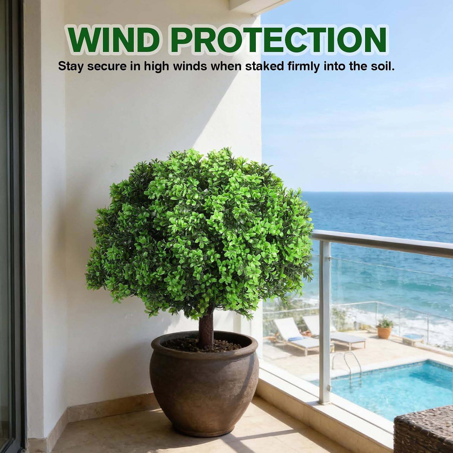 Artificial Boxwood Topiary Ball Trees 25" Set of 2,Faux Boxwood Plants