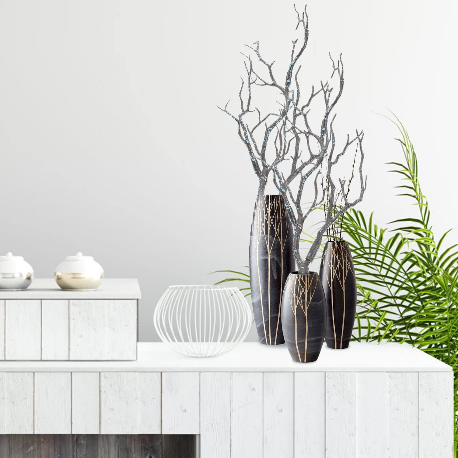 HOMSFOU Artificial Dried Tree Branches Plastic Witch Antler Dried Tree Twig Stems Manzanita Willow Branches Vase Filler for DIY Crafts Halloween Christmas Party Decoration