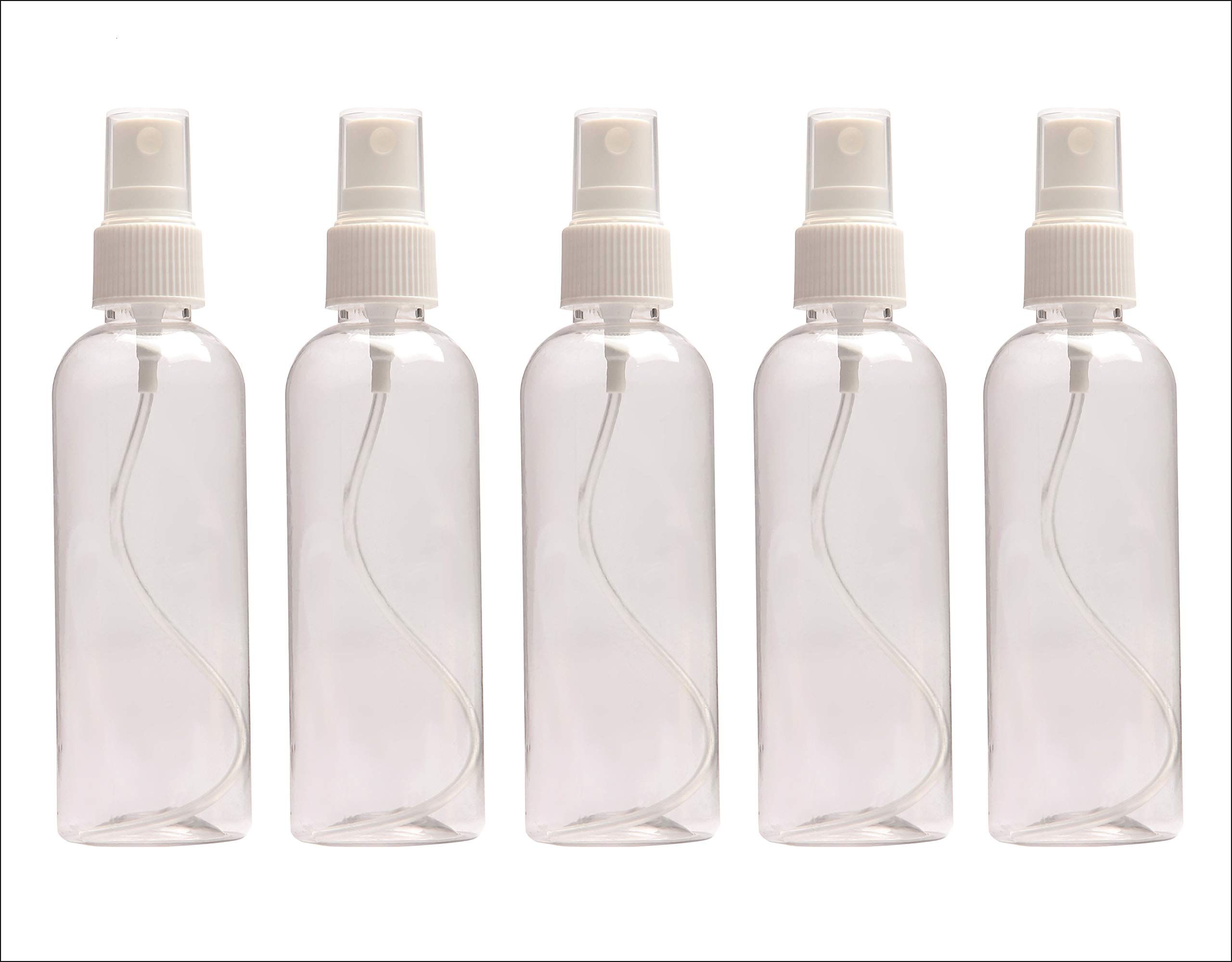Asian Aura Plastic Transparent Multipurpose Spray Bottles For Home/Travel/Beauty/Makeup/Sanitizer-100ml,Transparent (pack of 5) | Empty, Refillable, Reusable, Fine Mist, Perfume, Travel Spray Bottle