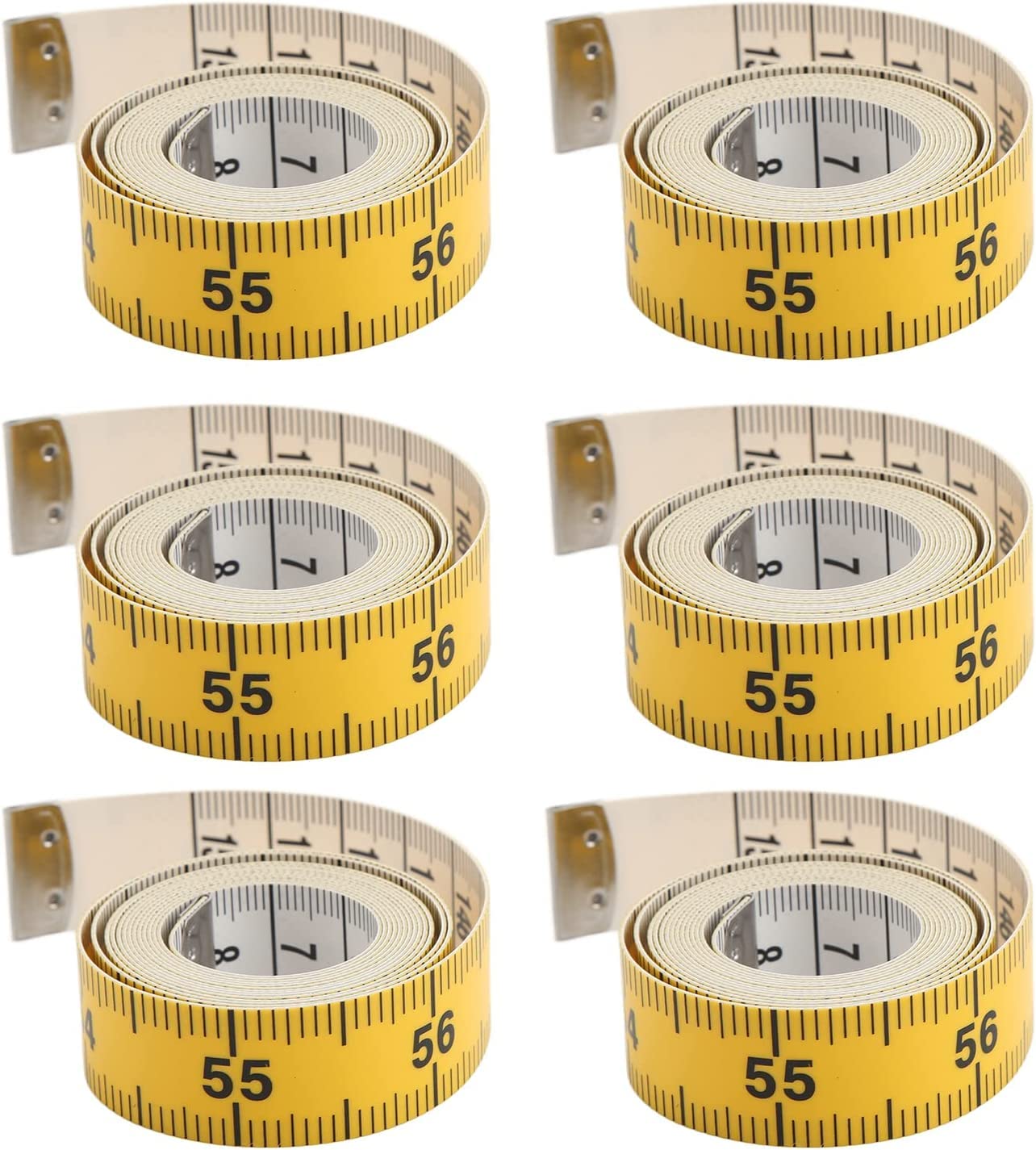 cinta métrica, regla, herramienta de medición 6 piezas de cinta métrica suave, regla flexible de costura corporal de doble escala de 60 pulgadas/150 cm, cinta métrica for el cuerpo, cinta métrica de b