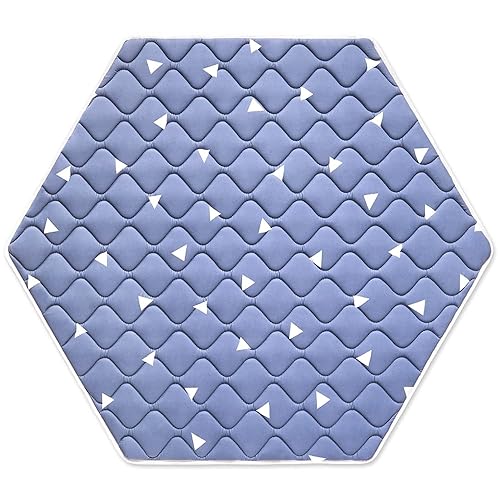 Tapete de juego hexagonal de espuma prémium para bebé, 52 x 45 pulgadas, tapete de juego plegable para bebé, tapete acolchado y antideslizante para
