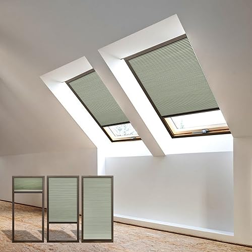 Miniatura 8 de Persianas y persianas de tragaluz para ventana, persianas opacas celulares sin cordones, cortadas a medida (100% sombreado, café oscuro)