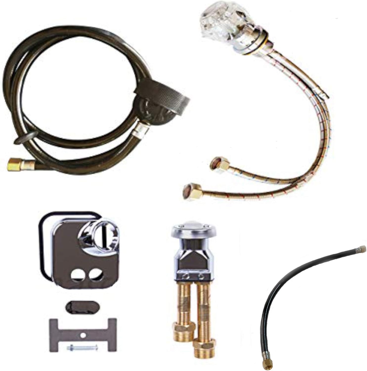 Buy Shampoo Bowl Crystal Faucet, Spray Hose and Vacuum Breaker Kit for New or Replacement Repair