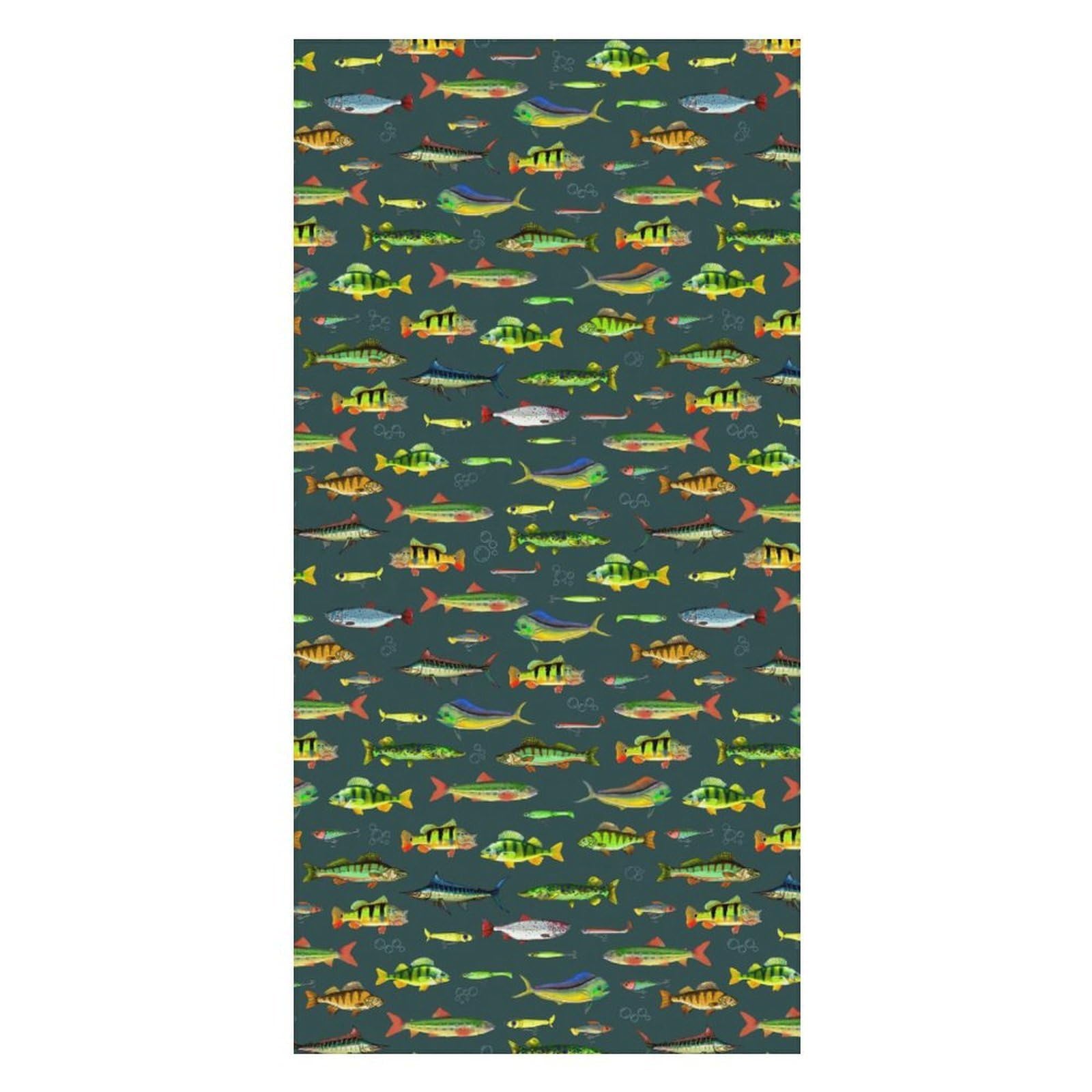 Anceky Beach Towel Quick-Dry Fish Bath Towels Beach Towel Large Absorbent Bath Towel for Home Gym Travel 31 X 63 in