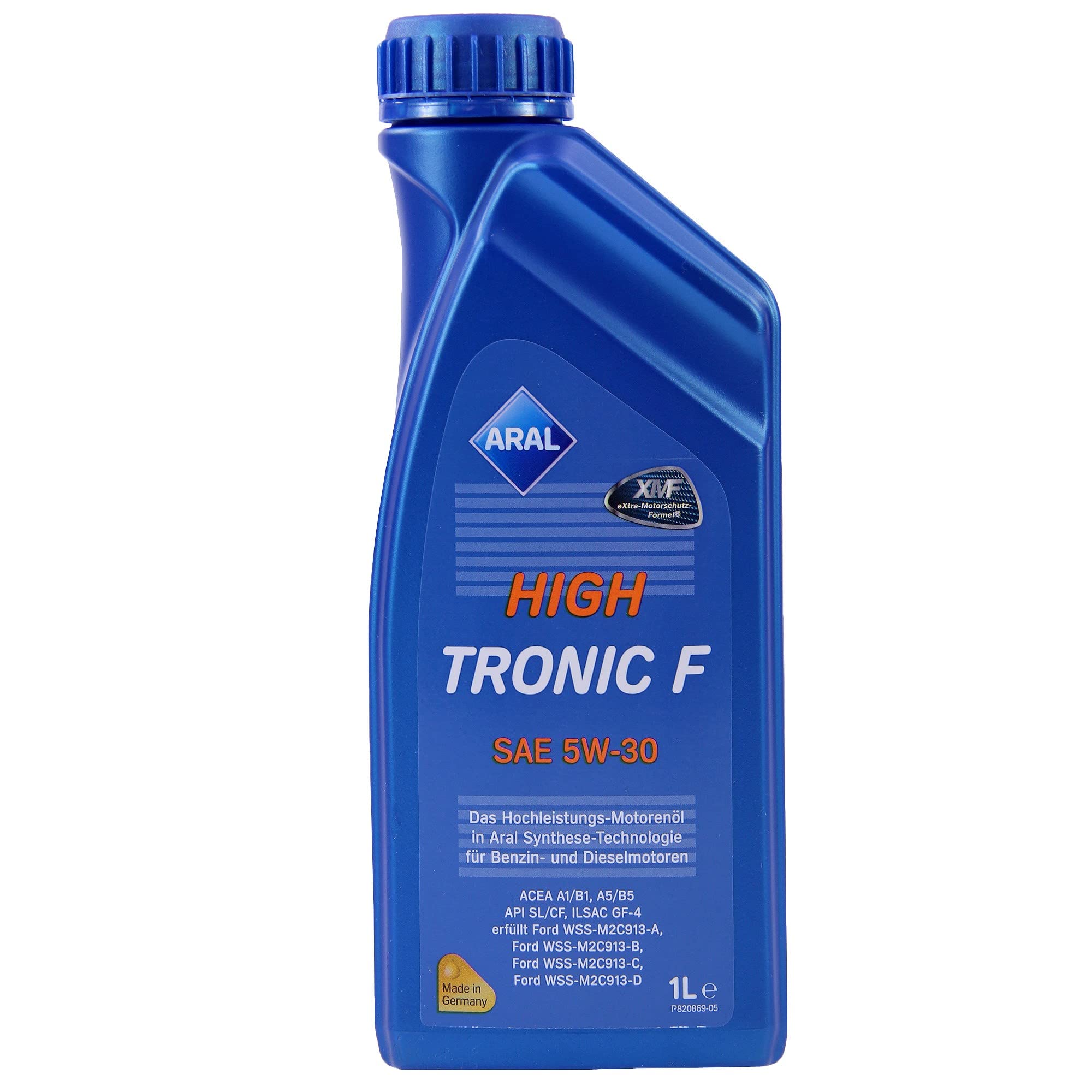 4x 1 L Liter ARAL HighTronic F 5W-30 Motoröl inkl. Ölwechselanhänger