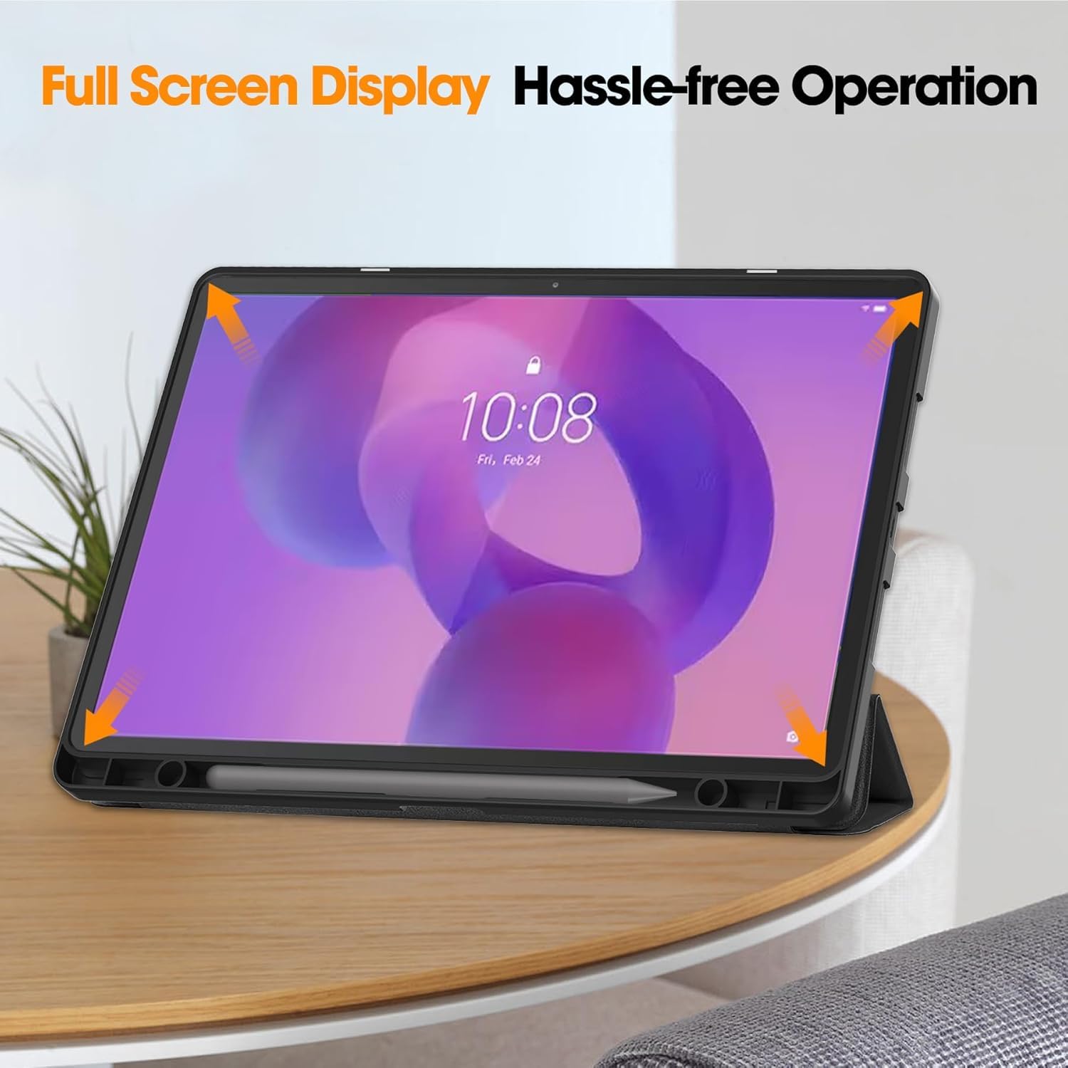 ProElite Cover for Lenovo Idea Tab Plus 12.1 inch 2025 case Cover, Soft Flexible Flip Case Cover for Lenovo Idea Tab Plus 12.1 inch 2025 [Recoil Series] - Black — Amazon image 4