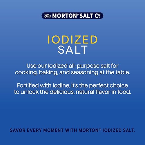 Miniatura 6 de Morton Sal yodada, todo uso, (26 onzas), paquete de 3 – multiusos, ideal para cocinar y usar en la mesa