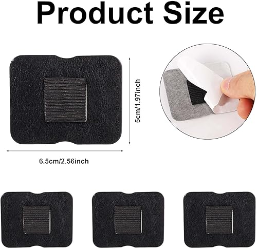 Miniatura 2 de 4 soportes adhesivos para bolígrafos para cuadernos, de piel sintética, con lazo elástico para bolígrafo, multiusos, para portapapeles, carpetas,