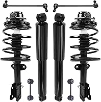 Vista 222 de Detroit Axle - Kit de puntales delanteros para Ford 2000-2004 Focus 2 puntales con muelle helicoidal 2 brazos de control inferiores con rótulas 2001