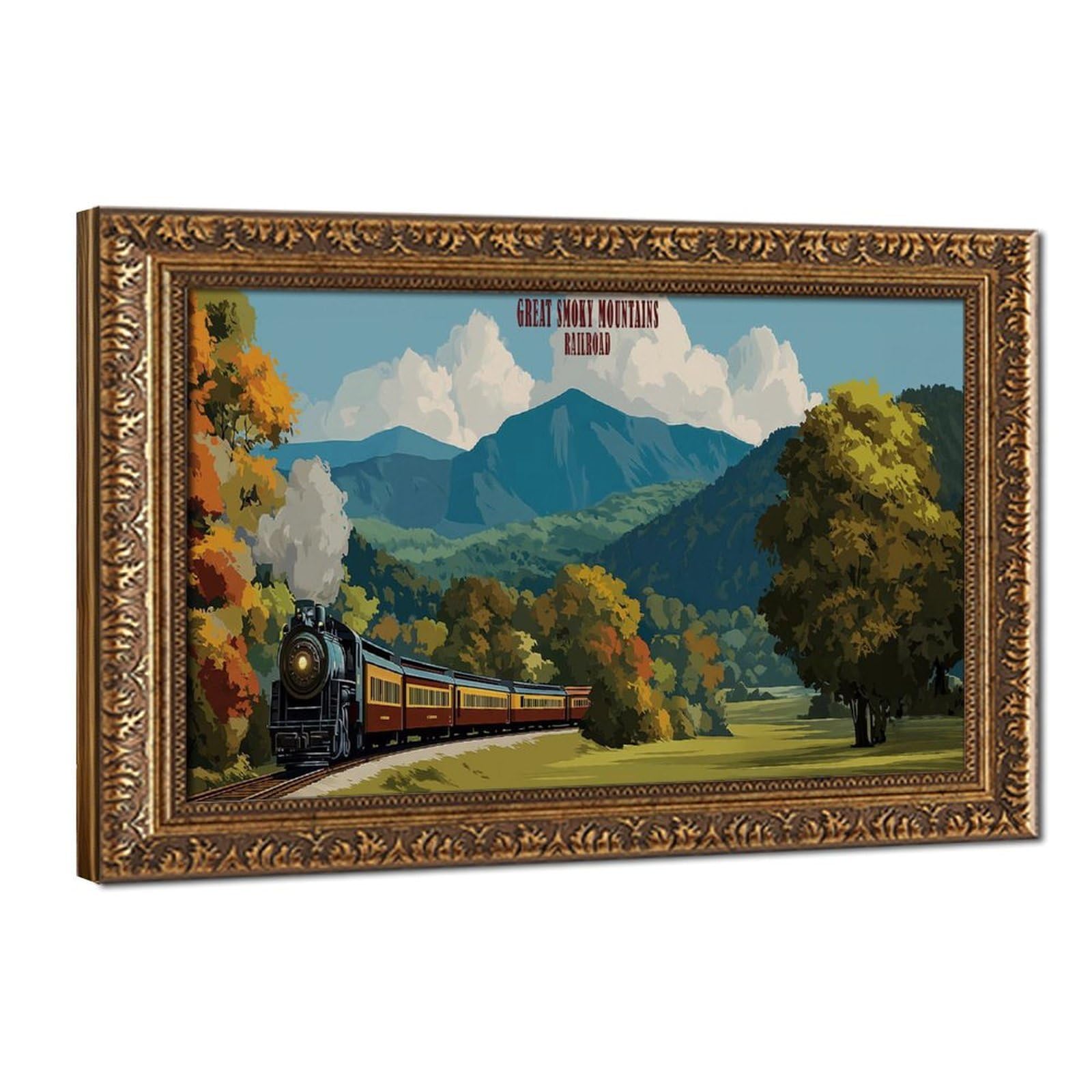 Bareronor Great Smoky Mountain Railroad Canvas Poster Bedroom Decor Landscape Office Room Decor Gift 8" L X 12" W