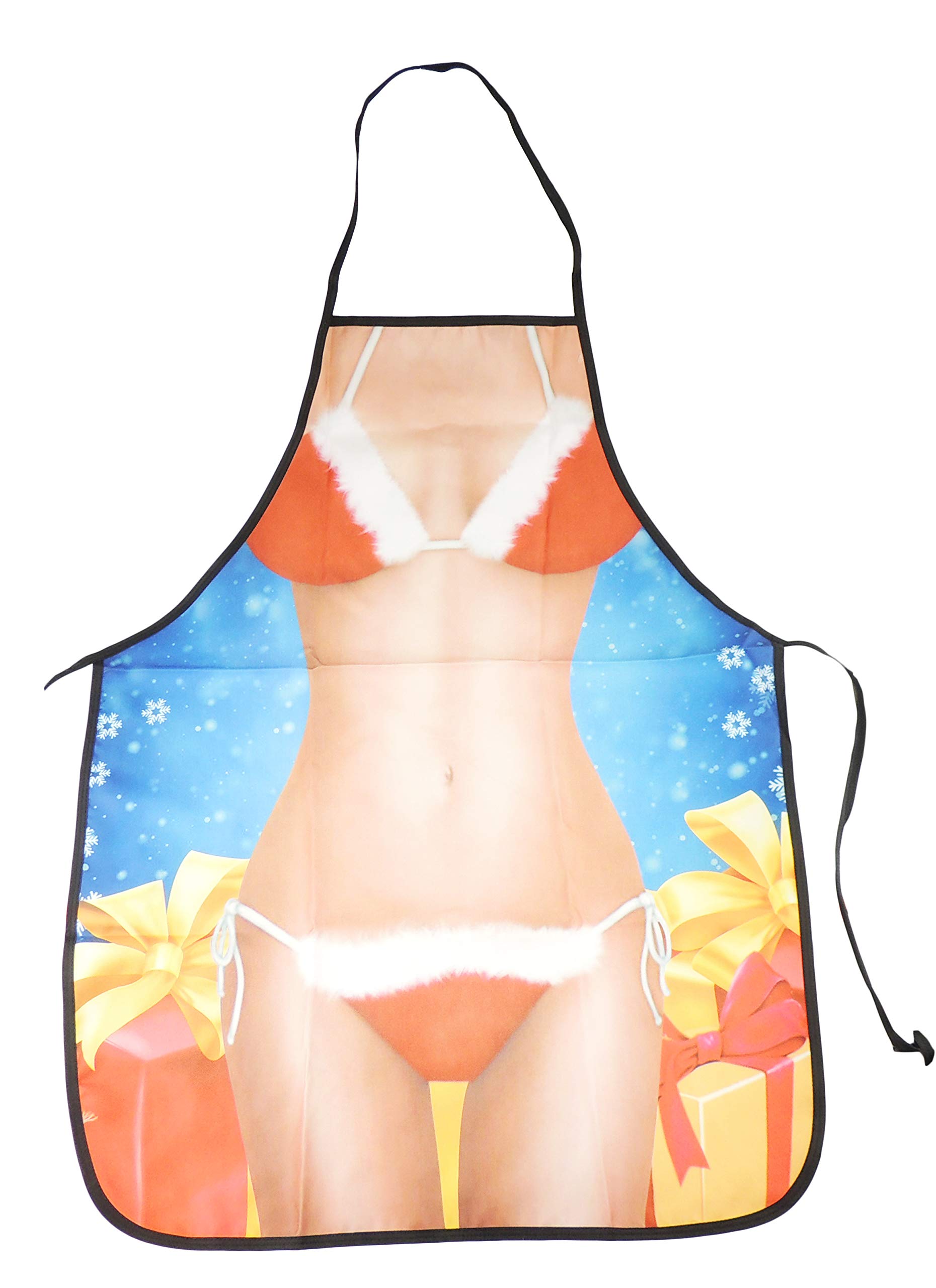 Glamour Girlz Women's Multicolored Mens Chef Kitchen Cooking Baking Bbq Rude Joke Naughty Funny Novelty Present Stag Do Party Gift Pinny Pinafore Apron Birthday Christmas Mrs Santa Claus Bikini Lady
