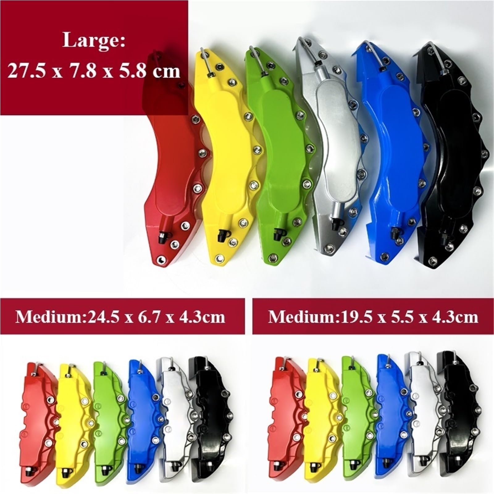 Osłona Zacisku Samochodowego Osłona zacisku hamulcowego samochodu, tarcza ochronna przeciwpyłowa, koło do akcesoriów 14-20 cali(4Pcs M and S Red)