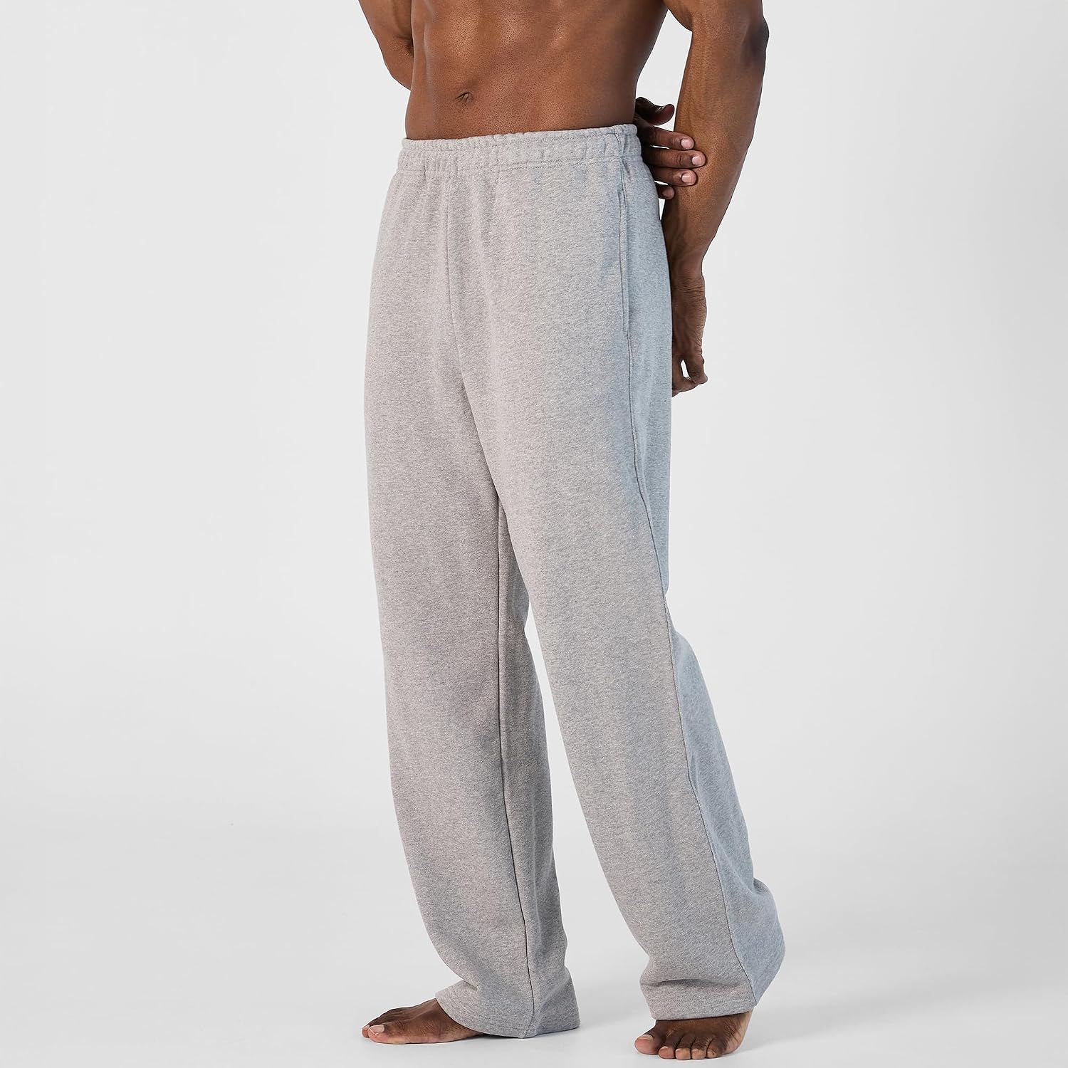 Ohoo Men's Heavyweight Sweatpants Soft French Terry Open Bottom Active Pants