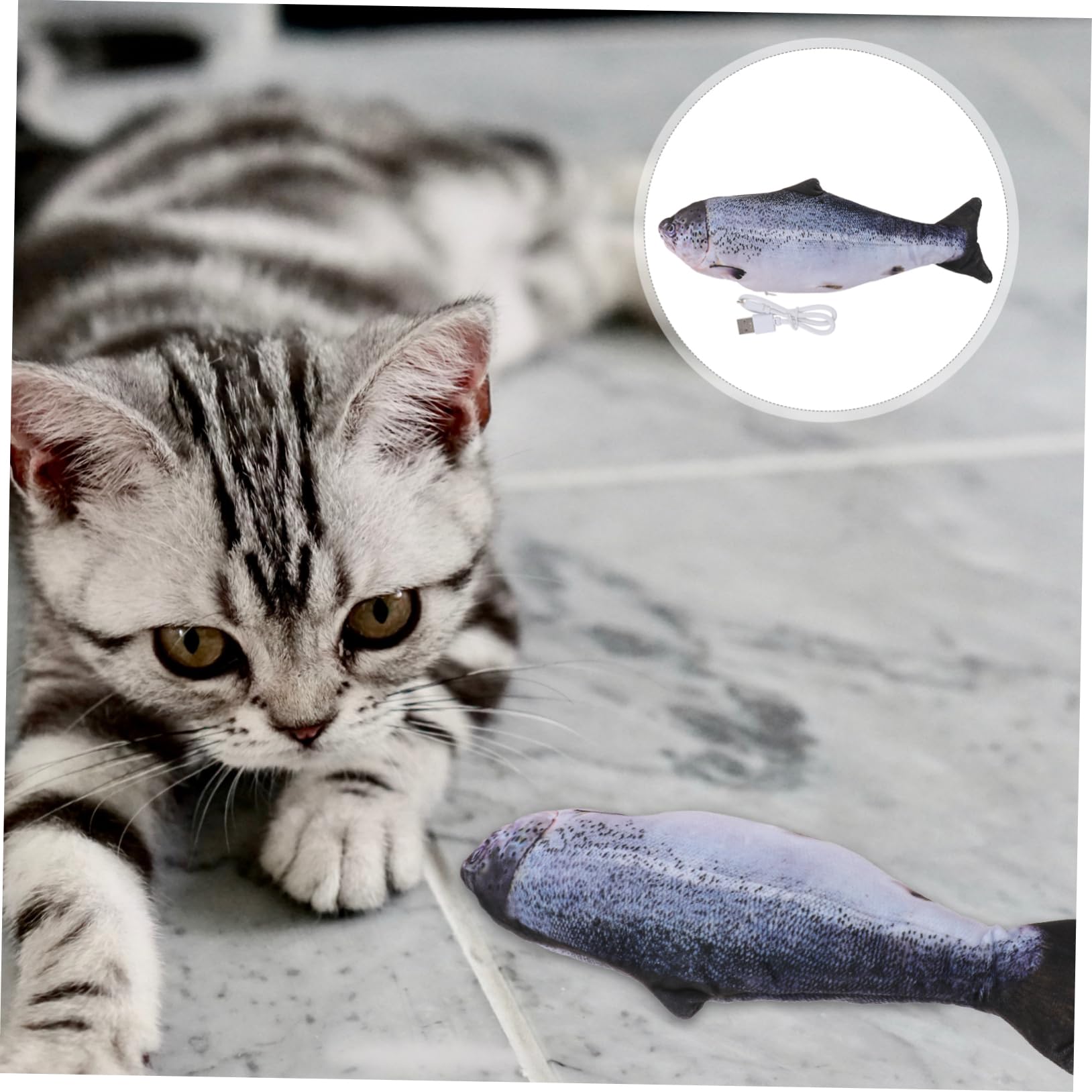 Sosoport 3stücke USB Wiederaufladbares Elektrisches Katzenspielzeug Springende Fischsimulation Für Katzen Interaktives Spielzeug Spieltrieb Und Aktivität Für Wohnungskatzen
