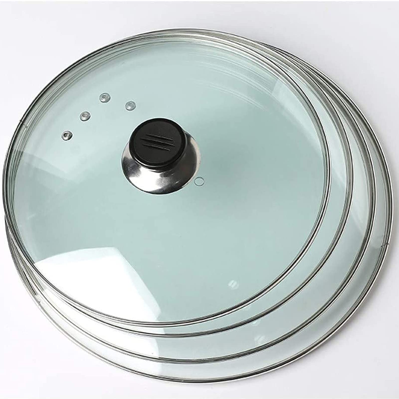 Pfannendeckel, Topfdeckel, gehärtetes Glas, Bratpfanne, Dampfgarer, Haushaltspfannenabdeckung, universeller Ersatz-Pfannendeckel (24 cm)