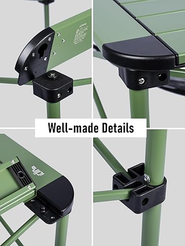 Miniatura 36 de iClimb Alu ligero y estable. Mesa cuadrada plegable enrollable con bolsa de transporte para camping, picnic, patio trasero, barbacoa, campamento