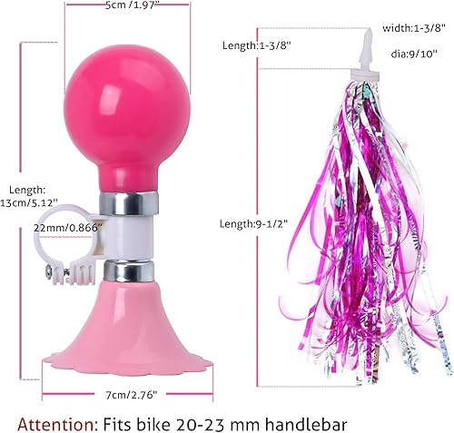 Miniatura 5 de U-LIAN Serpentinas y campanas de bicicleta para niñas, 1 paquete de campanas de bicicleta de flores con 2 paquetes de serpentinas para manillar,