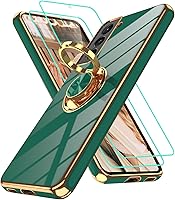 Vista 112 de Gritup Funda para Samsung Galaxy A14 5G: Funda para Samsung A14 2 piezas, protector de pantalla, soporte de anillo de rotación de 360°, soporte