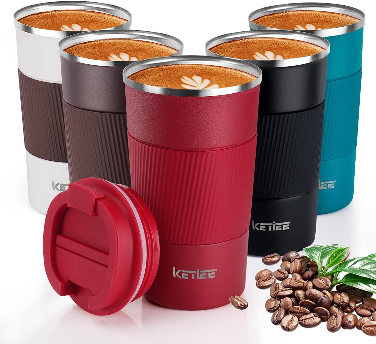 Reusable Coffee Cup,KETIEE 18oz/510ml Travel Mug Insulated Coffee Cup