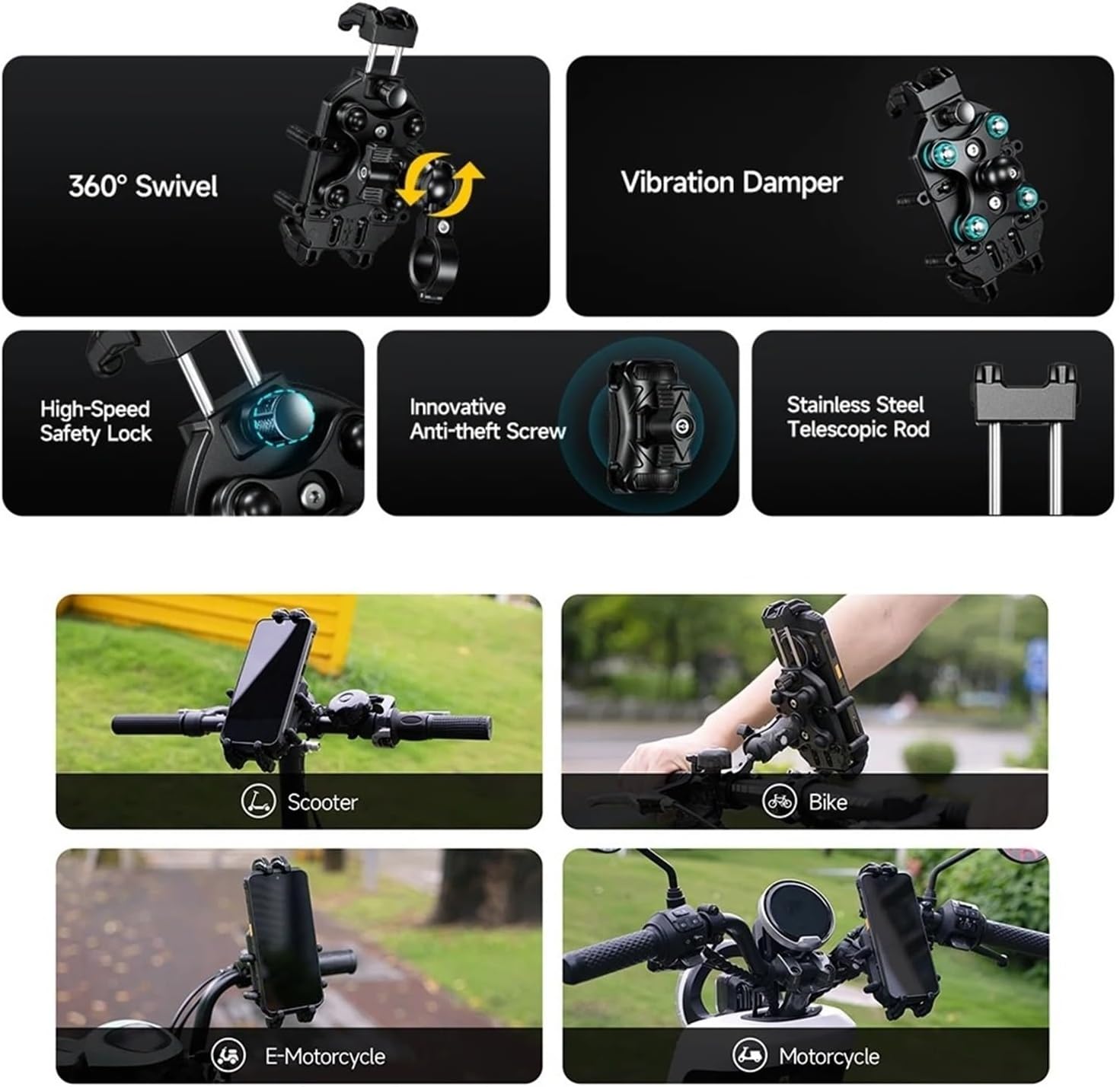 Bike Phone Mount Bicycle Holder Universal Handle Phone Bicycle Phone Holder(AM01)