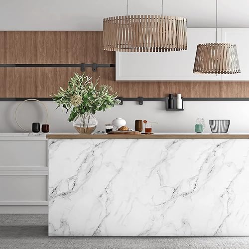 Miniatura 6 de LONGYONG Papel de contacto para encimera, papel tapiz de mármol para encimeras, armarios, cajones, papel tapiz extraíble para dormitorio, baño,