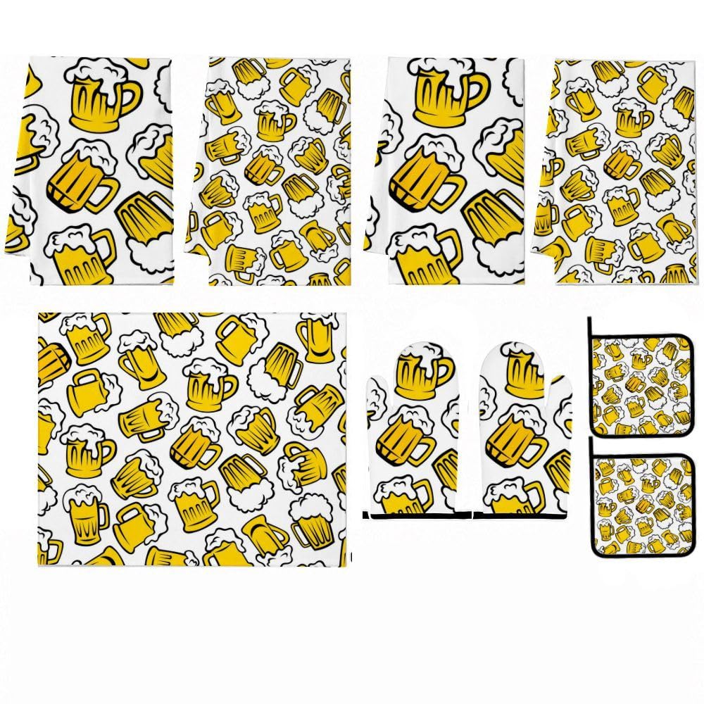 Juego de 9 tazas de cerveza espumosas para decoración de cocina y