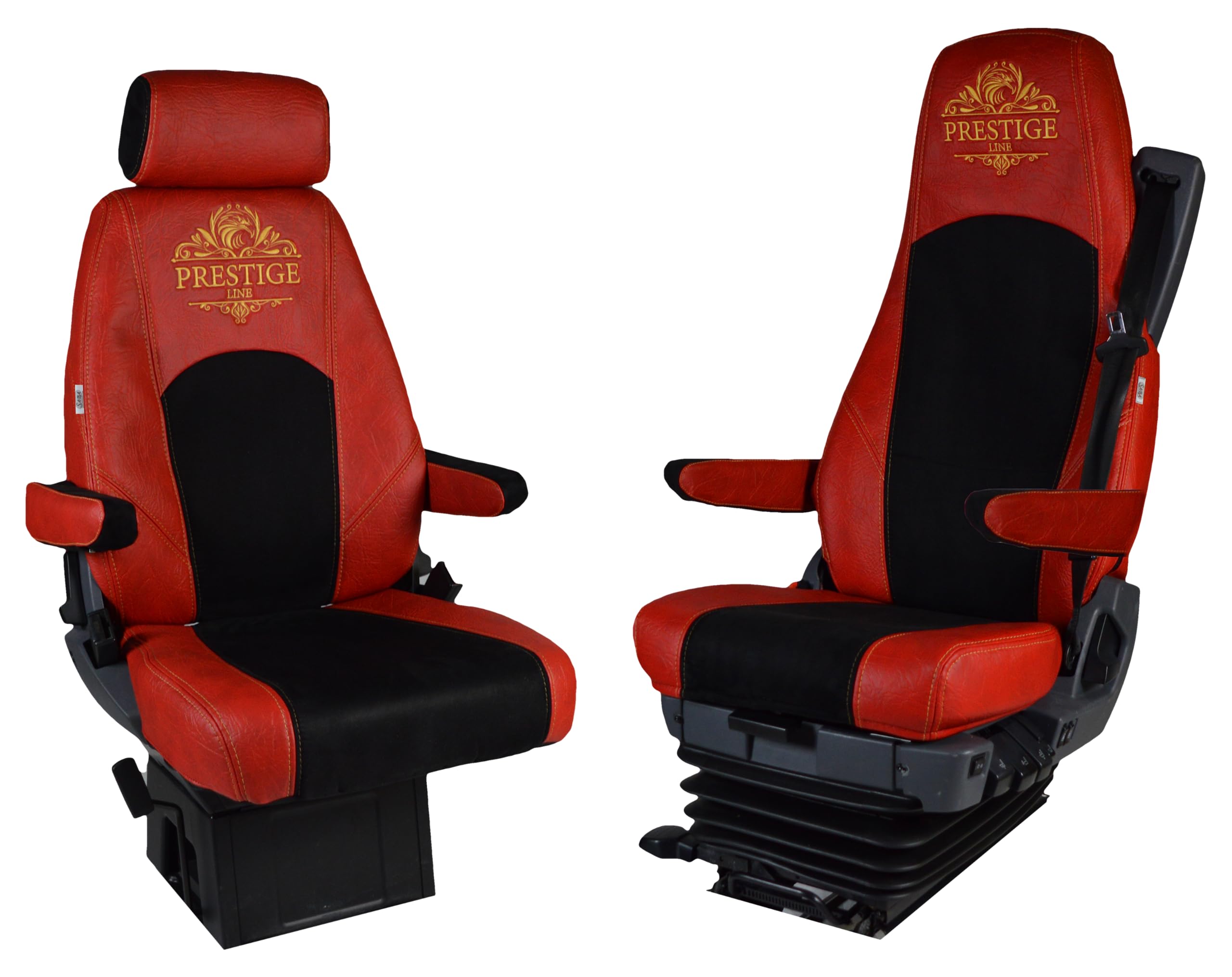 PRESTIGE LINE Stoelhoes voor Scania Serie R, Serie S (CONFIGURATIE B) - Vrachtwagen Accessoires - Rood - Bijrijdersstoel niet gevoerd