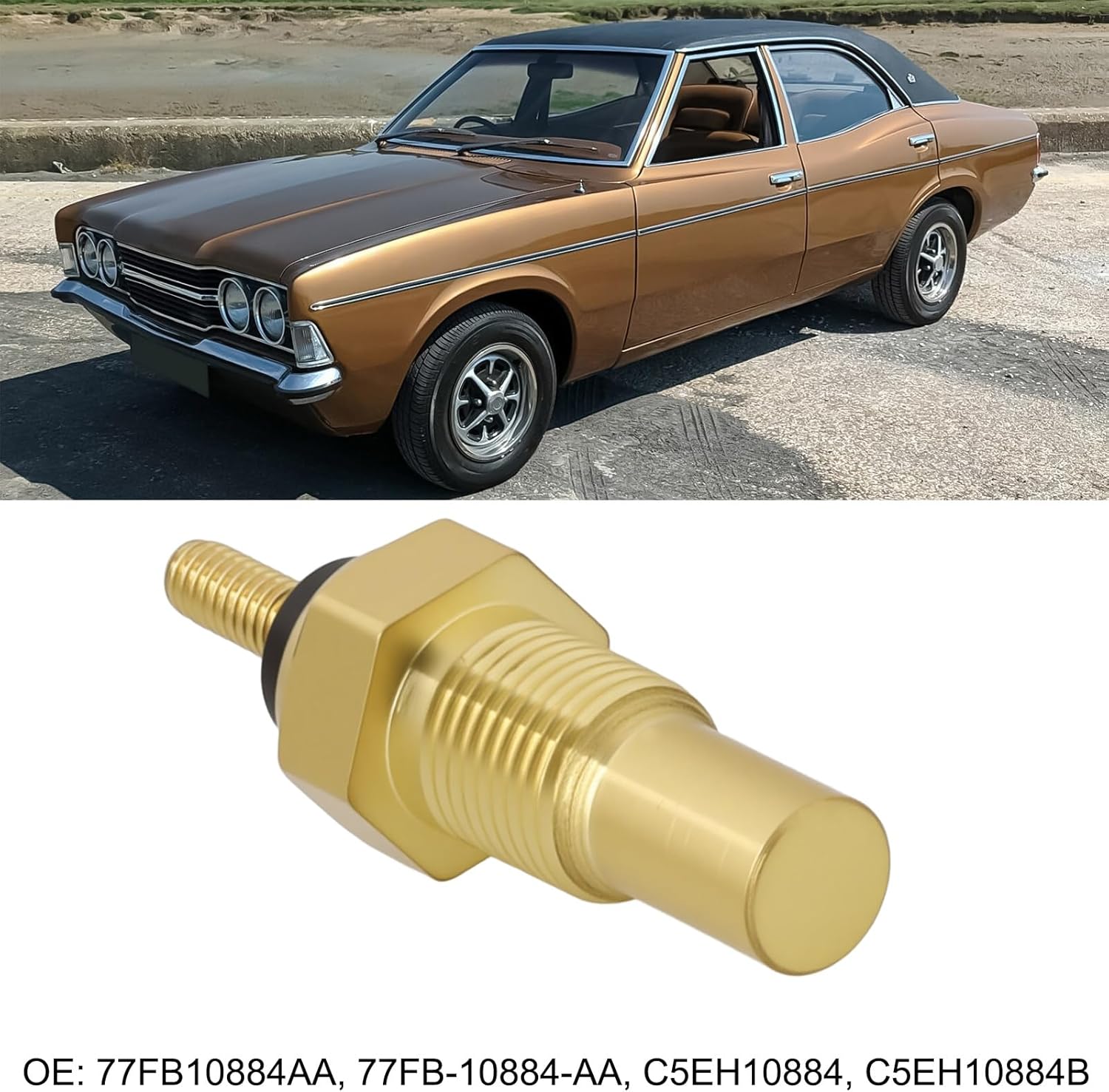 ECSiNG Car Engine Coolant Temperature Sensor 77FB10884AA Compatible with Ford Cortina MK3 V6 2.3 1971-1976, 77FB-10884-AA