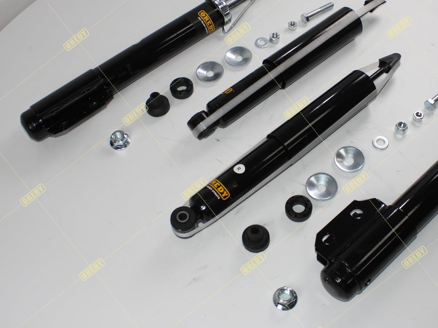 OREDY 4pc Front & Rear Shock Absorbers Assembly for 1994-2004 Ford Mustang 1995 1996 1997 1998 1999 2000 2001 2002 2003 Full Set Suspension Shocks Replacement