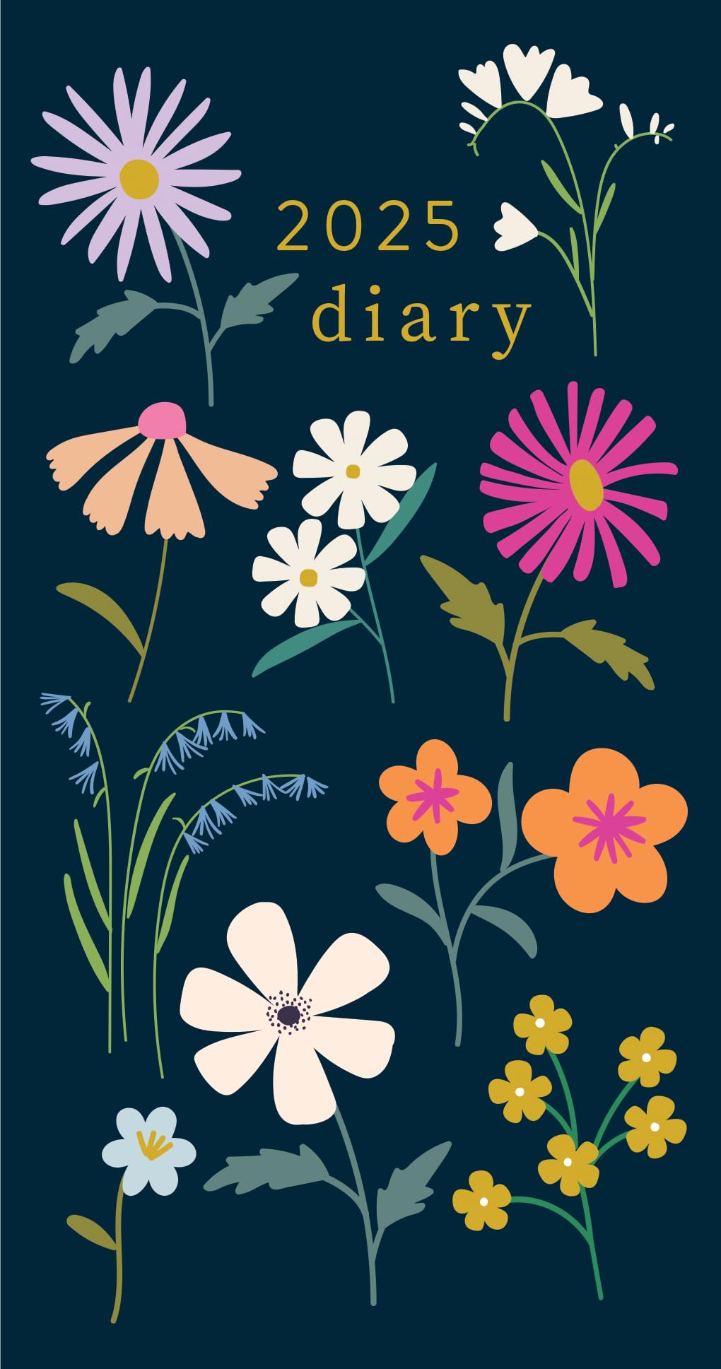 Portico Designs Ltd 2025 Caroline Gardner Botanical Blooms Slim Diary