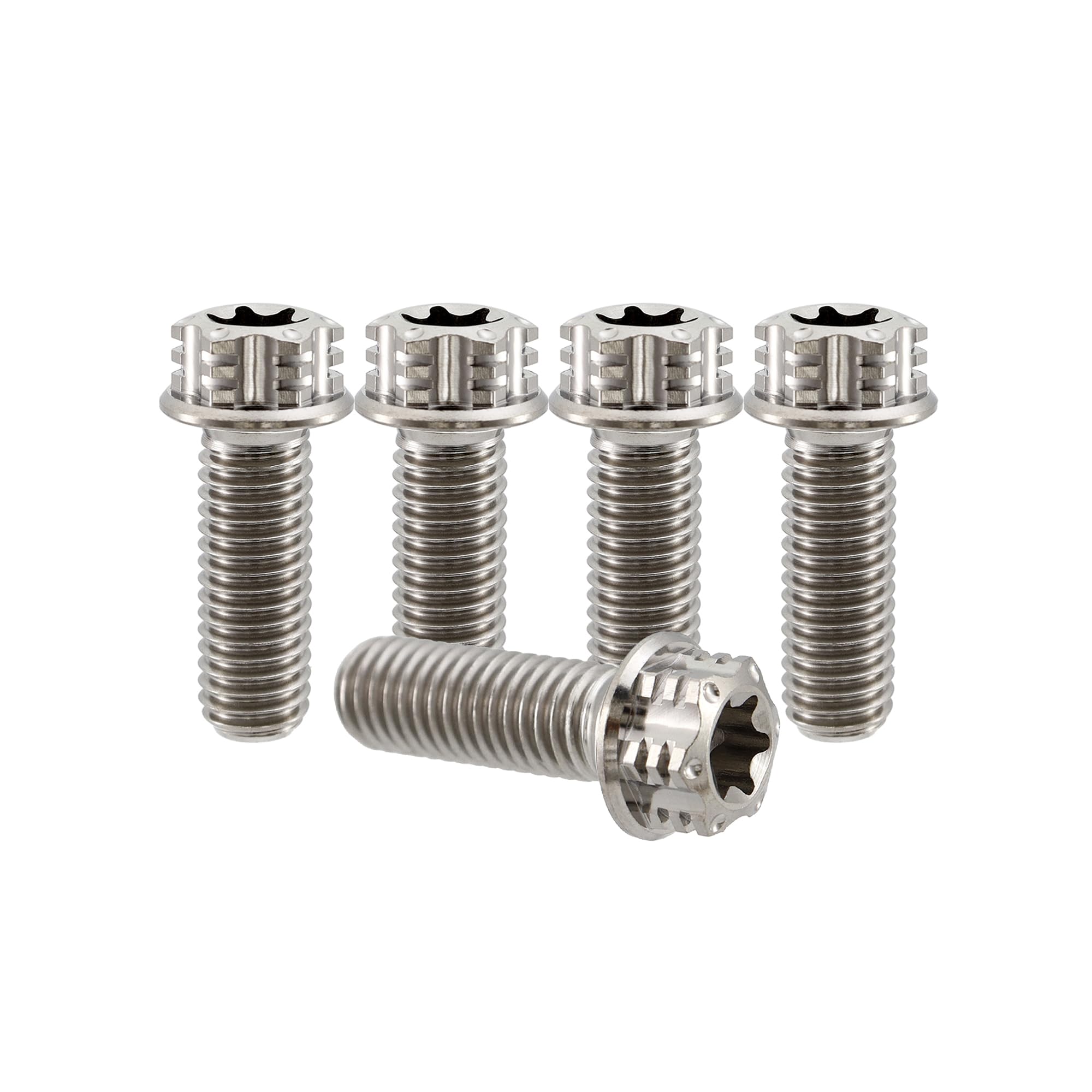 RISON Titanium Bolts M6*1.0 * 15 Torx Titanium Bolts for Motorcycles Hex Head Dual Drive Original Titanium Flange Bolt Pack of 5