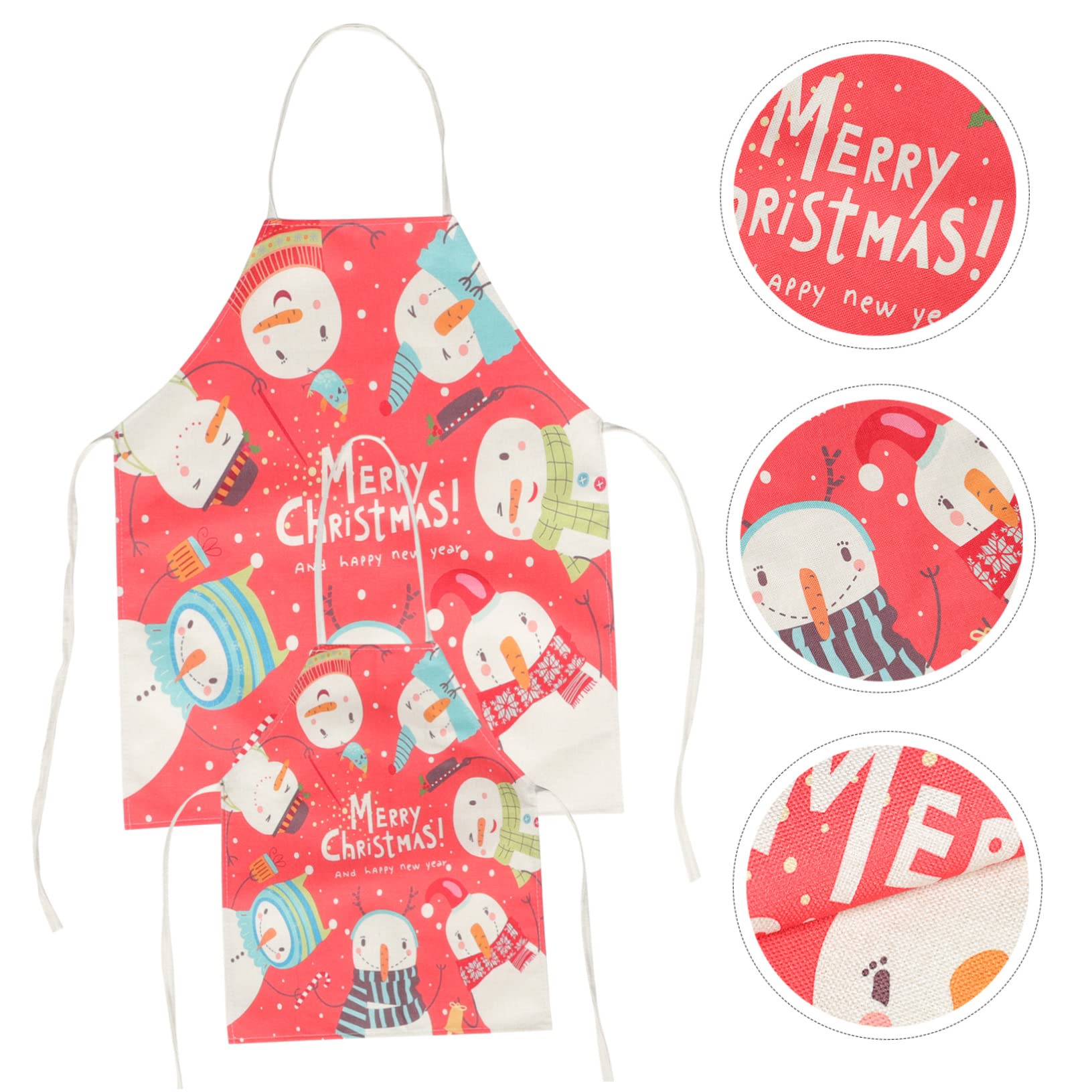 Alipis Lot De 4 Tabliers De Cuisine Pour Enfants Et Parents Motif Dessin Animé Pour Chef Noël 2 Pièces X 4