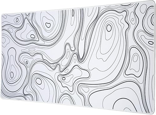 Miniatura 9 de Topographic Map - Alfombrilla de mouse impermeable con contorno extendido para el hogar y la oficina, 27.56 x 11.81 x 0.12 pulgadas, alfombrilla